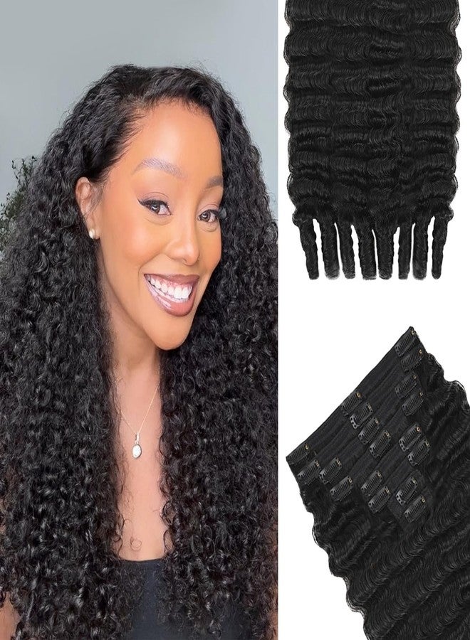 Tahikie Burmese Curly Clip in Hair Extensions Real Human Hair Brazilian Hair Clip ins for Black Women Spirally Curly Classic Clips Ins with 8PCs 18Clips 120g Natural Black (Burmese curly #1B, 16 Inch) - Image 1